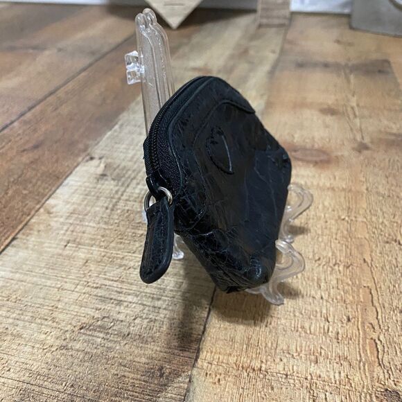 Brighton Black Croc Leather Coin Change Purse - Heart Design - Picture 7 of 9